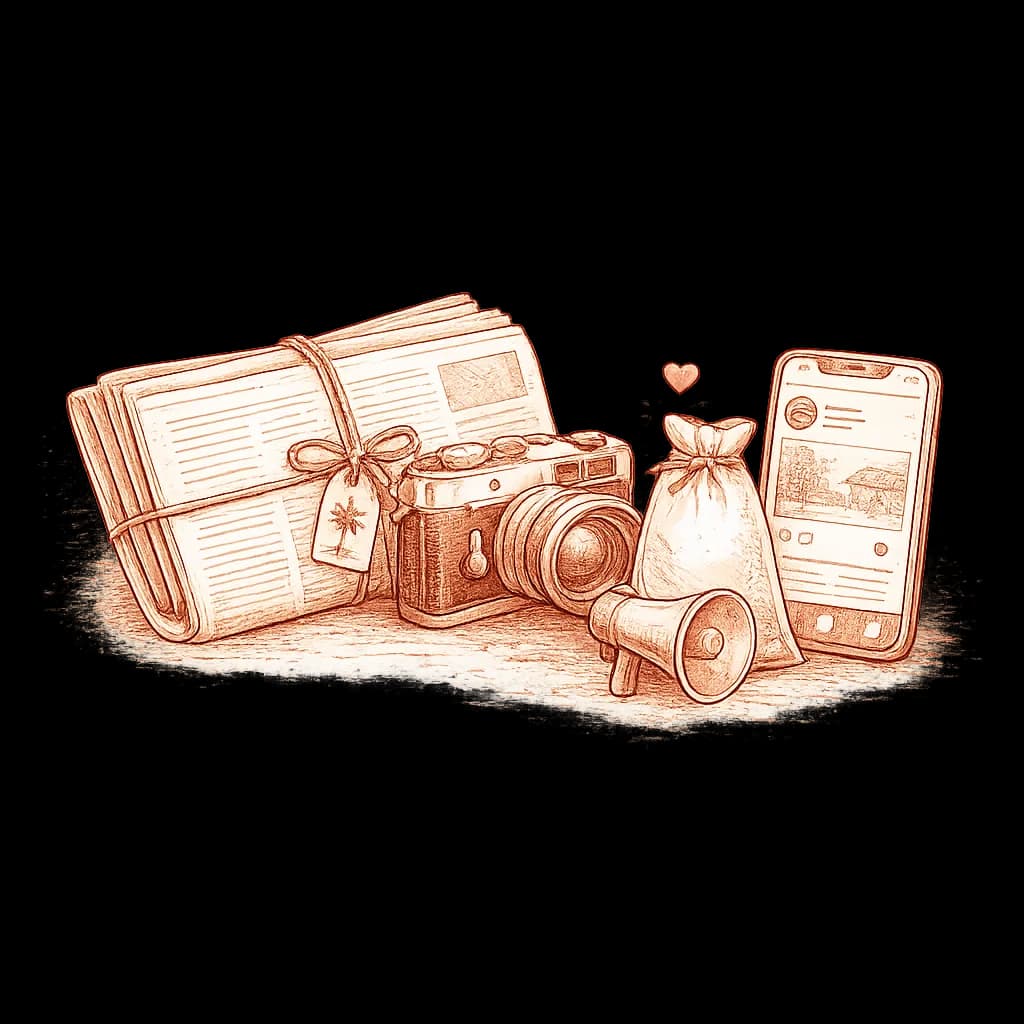 An illustration representing Vijaya news and media